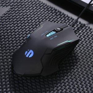 Inphic W101 1200 / 1600 / 2400 / 8000DPI 6 Keys Office Business Mute Internet Cafe Home Desktop Computer Wired Game Mechanical Mouse, Cable Length: 1m