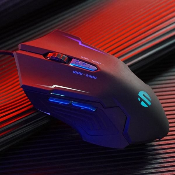 Inphic W101 1200 / 1600 / 2400 / 8000DPI 6 Keys Office Business Mute Internet Cafe Home Desktop Computer Wired Game Mechanical Mouse, Cable Length: 1m - Image 2