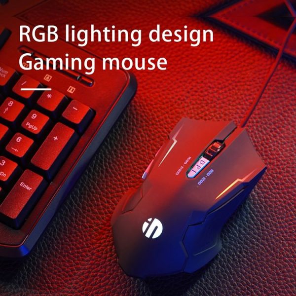 Inphic W101 1200 / 1600 / 2400 / 8000DPI 6 Keys Office Business Mute Internet Cafe Home Desktop Computer Wired Game Mechanical Mouse, Cable Length: 1m - Image 5