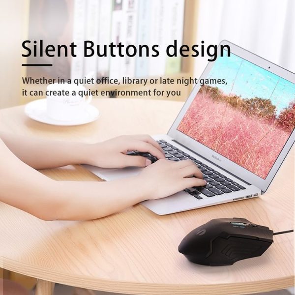 Inphic W101 1200 / 1600 / 2400 / 8000DPI 6 Keys Office Business Mute Internet Cafe Home Desktop Computer Wired Game Mechanical Mouse, Cable Length: 1m - Image 6