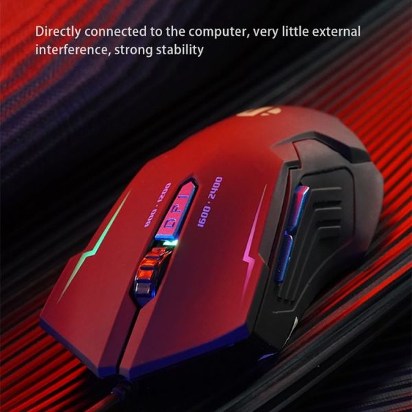 Inphic W101 1200 / 1600 / 2400 / 8000DPI 6 Keys Office Business Mute Internet Cafe Home Desktop Computer Wired Game Mechanical Mouse, Cable Length: 1m - Image 7