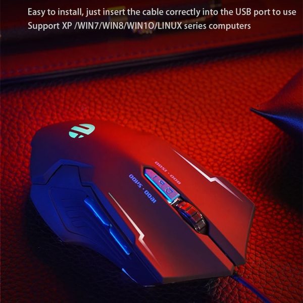 Inphic W101 1200 / 1600 / 2400 / 8000DPI 6 Keys Office Business Mute Internet Cafe Home Desktop Computer Wired Game Mechanical Mouse, Cable Length: 1m - Image 8