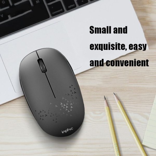 Inphic E5B 4000DPI 4 Keys Office Silent Wireless Mini Bluetooth Mouse, Colour: Black + Adapter - Image 6