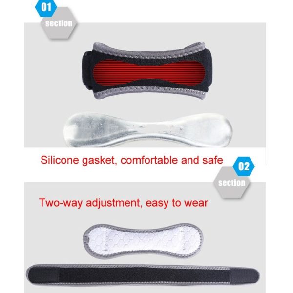 2 PCS Silicone Patella Belt Outdoor Climbing Sports Compression Knee Pad (Gray Edging) - Image 3