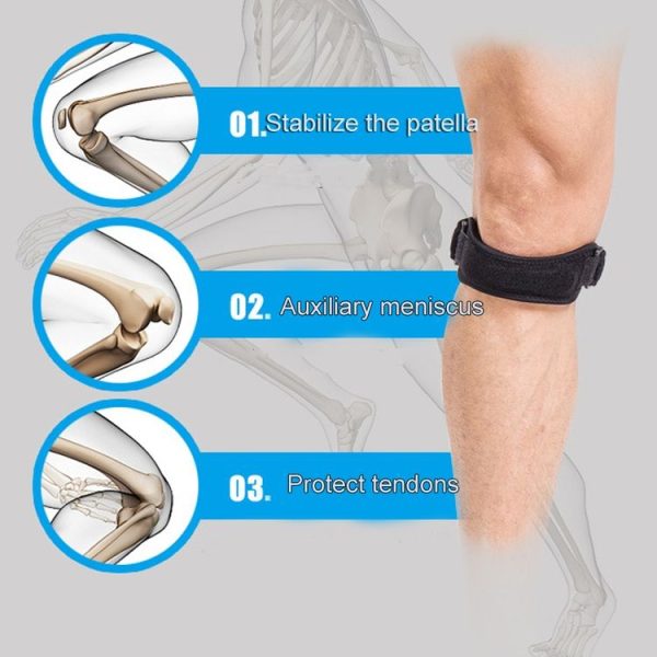 2 PCS Silicone Patella Belt Outdoor Climbing Sports Compression Knee Pad (Gray Edging) - Image 6