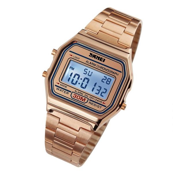 SKMEI 1123 Men Business Lightweight Watch Waterproof Steel Band Electronic Watch - Image 2