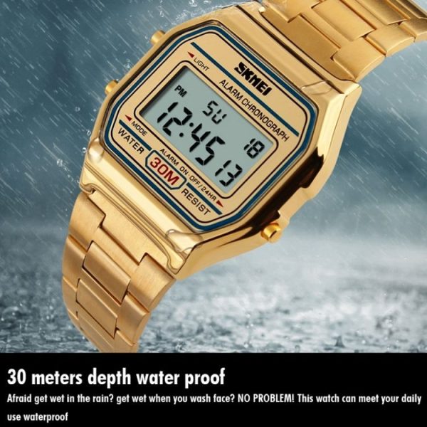 SKMEI 1123 Men Business Lightweight Watch Waterproof Steel Band Electronic Watch - Image 6