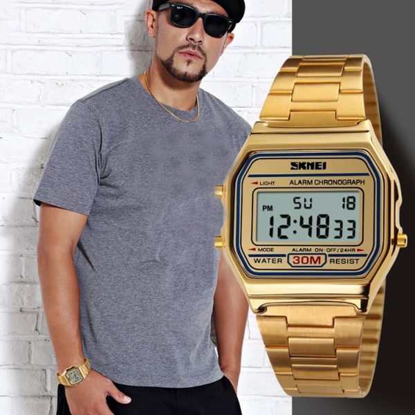 SKMEI 1123 Men Business Lightweight Watch Waterproof Steel Band Electronic Watch - Image 8