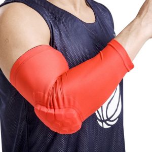 2 PCS Basketball Honeycomb Anti-Collision Elbow Pads Thin Lengthened Arm Guards Outdoor Sports Protective Gear Equipment, Size: M (Red)