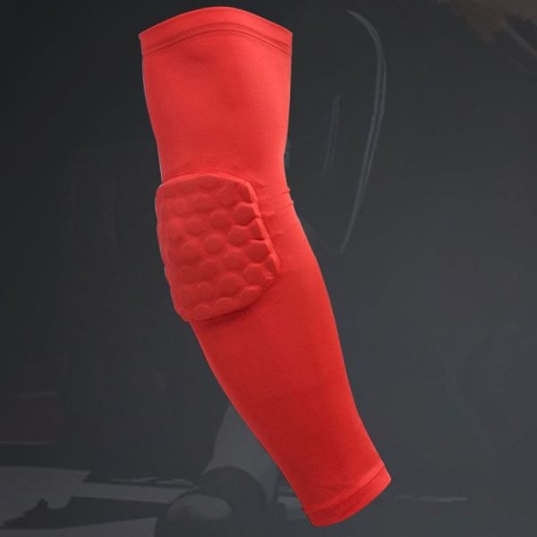 2 PCS Basketball Honeycomb Anti-Collision Elbow Pads Thin Lengthened Arm Guards Outdoor Sports Protective Gear Equipment, Size: L (Red) - Image 2