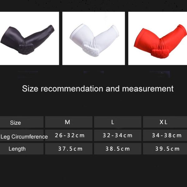 2 PCS Basketball Honeycomb Anti-Collision Elbow Pads Thin Lengthened Arm Guards Outdoor Sports Protective Gear Equipment, Size: XL (Red) - Image 5