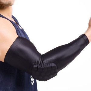 2 PCS Basketball Honeycomb Anti-Collision Elbow Pads Thin Lengthened Arm Guards Outdoor Sports Protective Gear Equipment, Size: XL ((Black)