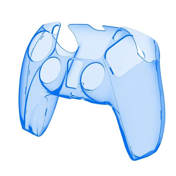 KJH PS5-002 Game Controller Crystal Shell Wireless Controller Protective Shell Cover PC Transparent Protective Hard Shell For PS5 (Transparent Blue)