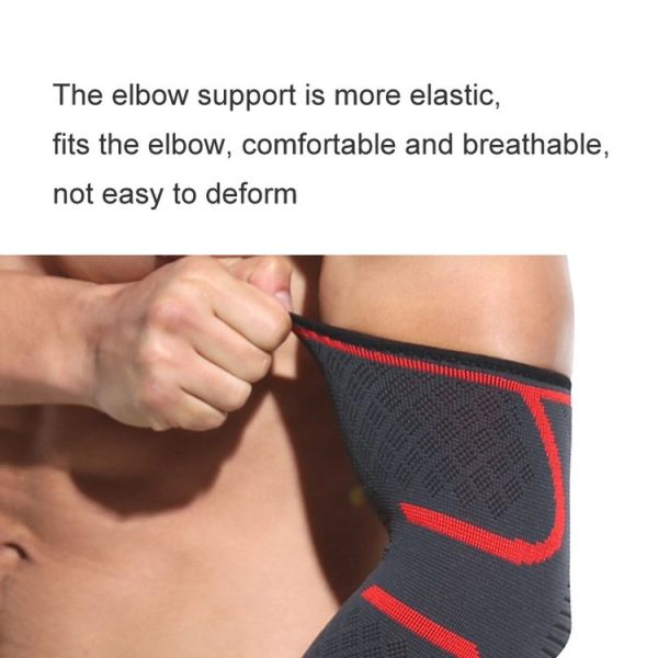2 PCS Sports Knit Compression Elbow Pads Men And Women Basketball Fitness Non-Slip Arm Guard, Size: L - Image 3