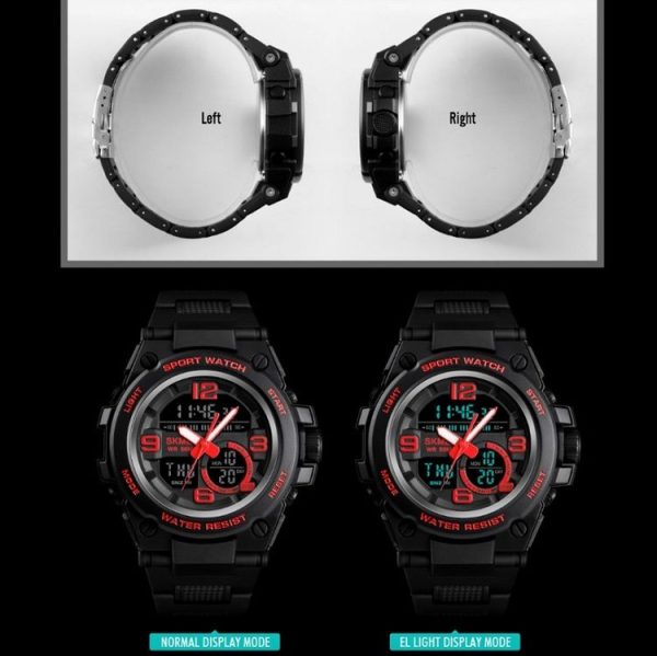 SKMEI 1452 Outdoor Sports Electronic Watch Multifunctional Waterproof Watch (Black) - Image 3