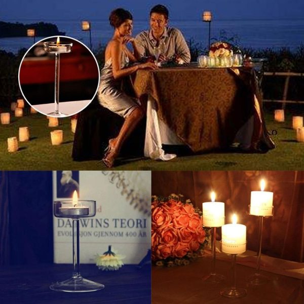 Glass Candlestick Luxury High Candlestick Romantic Dinner Decoration, Size: 18.5cm - Image 4