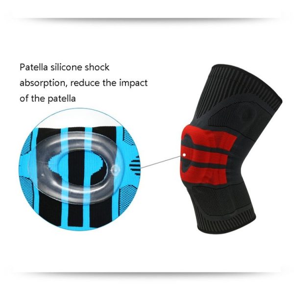 Enhanced Version Silicone Spring Support Knee Pads Knitted High Elastic Breathable Anti-Slip Protective Gear, Size: L (Black And Orange) - Image 5