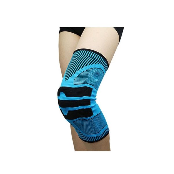 Enhanced Version Silicone Spring Support Knee Pads Knitted High Elastic Breathable Anti-Slip Protective Gear, Size: L (Black And Orange) - Image 8