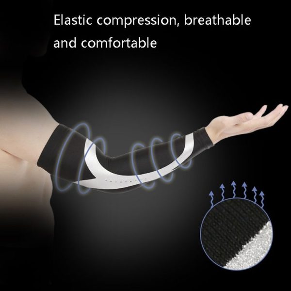 2 PCS Extended Sports Elbow Guards Lycra Non-Slip Breathable Arm Guards, Size: L (Black) - Image 4