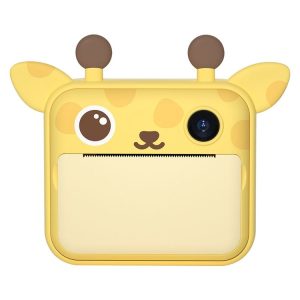 P1 Yellow Fawn No Card Children Instant Camera 1200W Front And Rear Dual-Lens Mini Print Photographic Digital Camera Toy