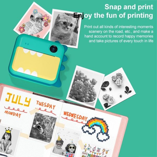 P1 Yellow Fawn No Card Children Instant Camera 1200W Front And Rear Dual-Lens Mini Print Photographic Digital Camera Toy - Image 4