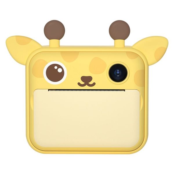 P1 Yellow Fawn 32GB Children Instant Camera 1200W Front And Rear Dual-Lens Mini Print Photographic Digital Camera Toy