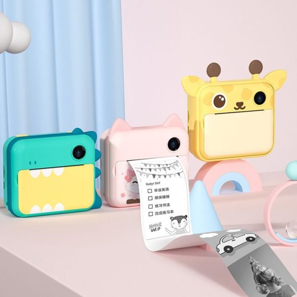 P1 Yellow Fawn 32GB Children Instant Camera 1200W Front And Rear Dual-Lens Mini Print Photographic Digital Camera Toy - Image 7