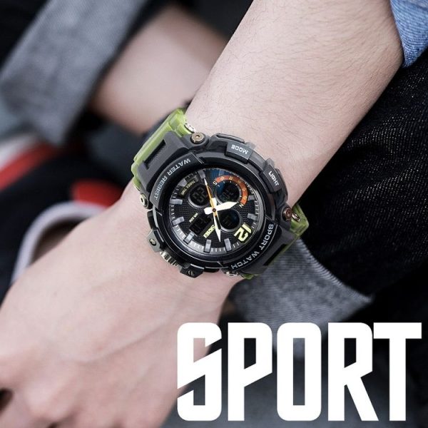 SKMEI 1343 Men Outdoor Sports Waterproof Watch Student Digital Watch (Red Black) - Image 11