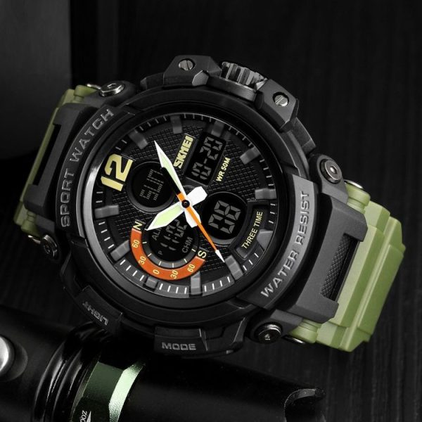 SKMEI 1343 Men Outdoor Sports Waterproof Watch Student Digital Watch (Red Black) - Image 5