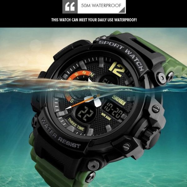 SKMEI 1343 Men Outdoor Sports Waterproof Watch Student Digital Watch (Red Black) - Image 9