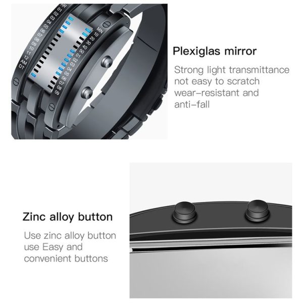 SKMEI 0926 Fashion Couple Men Watch Sports Waterproof Electronic Watch For Man (Black) - Image 4
