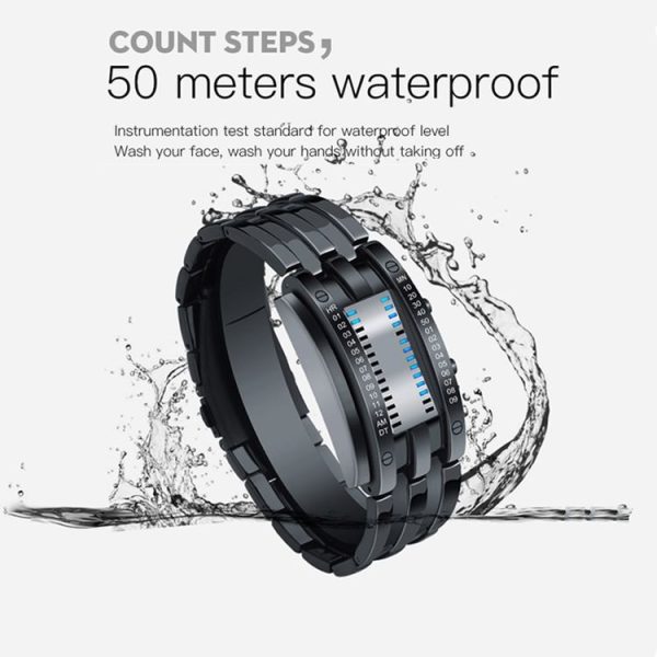 SKMEI 0926 Fashion Couple Men Watch Sports Waterproof Electronic Watch For Women (Silver) - Image 7