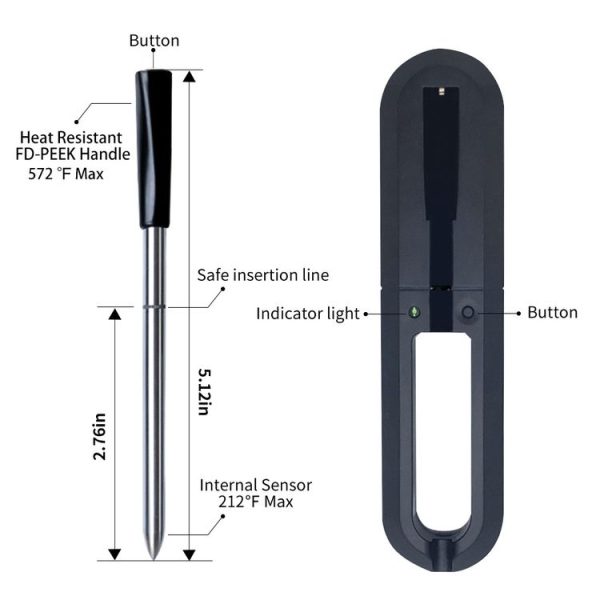 TY530 BBQ Probe Wireless Bluetooth Thermometer Mobile Phone APP Kitchen Food Barbecue Oven Thermometer - Image 3