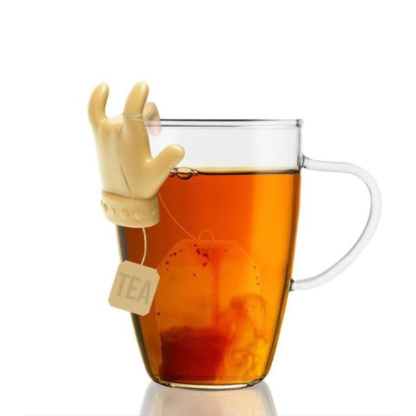 2pcs Little Finger Shape Tea Heroes Teaspoon Holder, Random Color Delivery