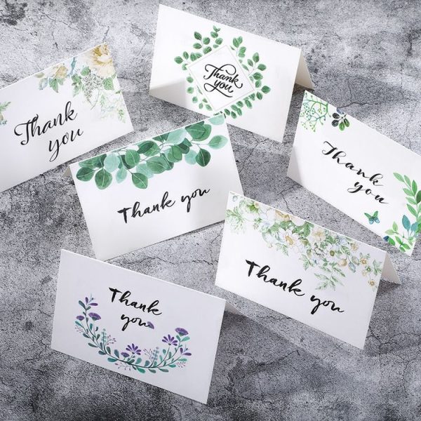 6pcs / Set Thank You Card Creative Half-Fold Greeting Card with Envelope - Image 2