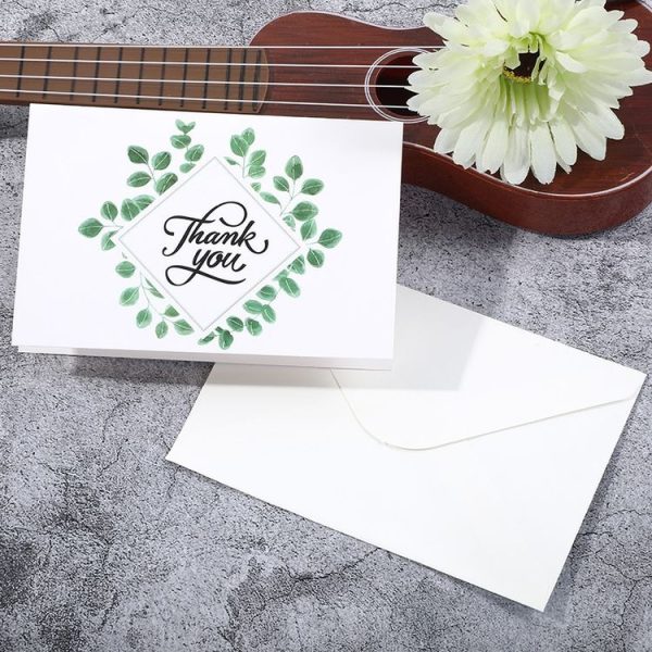 6pcs / Set Thank You Card Creative Half-Fold Greeting Card with Envelope - Image 3