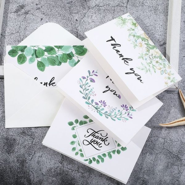 6pcs / Set Thank You Card Creative Half-Fold Greeting Card with Envelope - Image 5