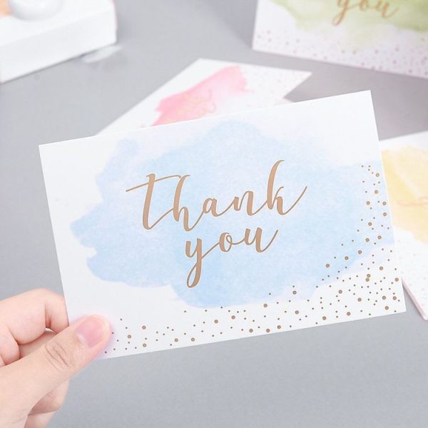 6pcs / Set Greeting Card Thank You Card Set Thanksgiving Holiday Gift Watercolor Card Including Envelope - Image 3
