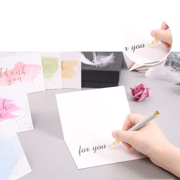 6pcs / Set Greeting Card Thank You Card Set Thanksgiving Holiday Gift Watercolor Card Including Envelope - Image 4