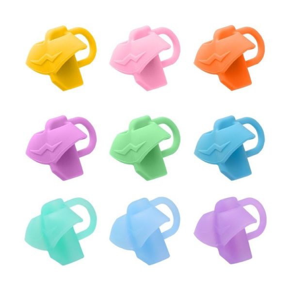 10pcs Children Calligraphy Posture Correction Grip Pen Tool Silicone Three-Finger Pencil Case, Random Colour Delivery - Image 2