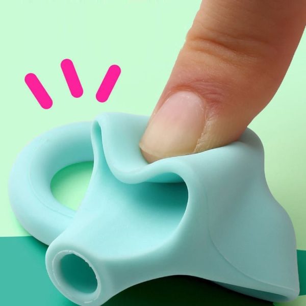 10pcs Children Calligraphy Posture Correction Grip Pen Tool Silicone Three-Finger Pencil Case, Random Colour Delivery - Image 4
