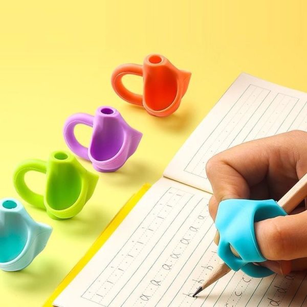 10pcs Children Calligraphy Posture Correction Grip Pen Tool Silicone Three-Finger Pencil Case, Random Colour Delivery - Image 6