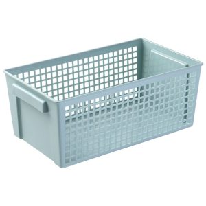 Desktop Snacks & Sundries Storage Basket Rectangular Plastic Storage Basket, Large (Llight Green)
