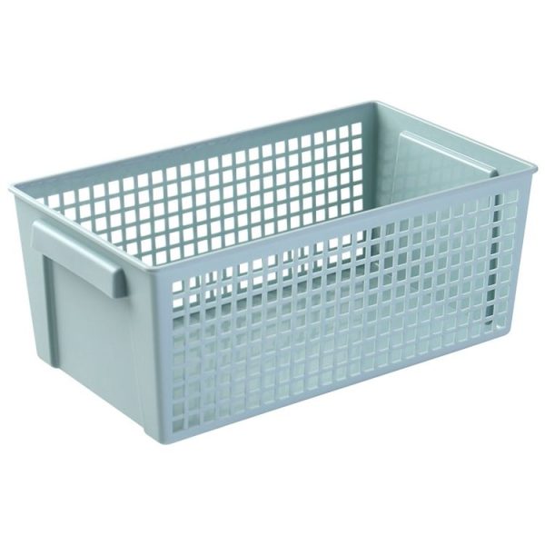 Desktop Snacks & Sundries Storage Basket Rectangular Plastic Storage Basket, Large (Llight Green)