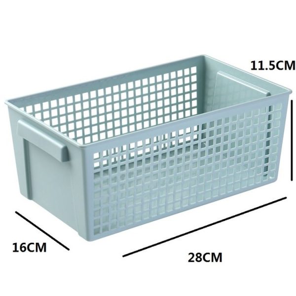 Desktop Snacks & Sundries Storage Basket Rectangular Plastic Storage Basket, Large (Llight Green) - Image 2