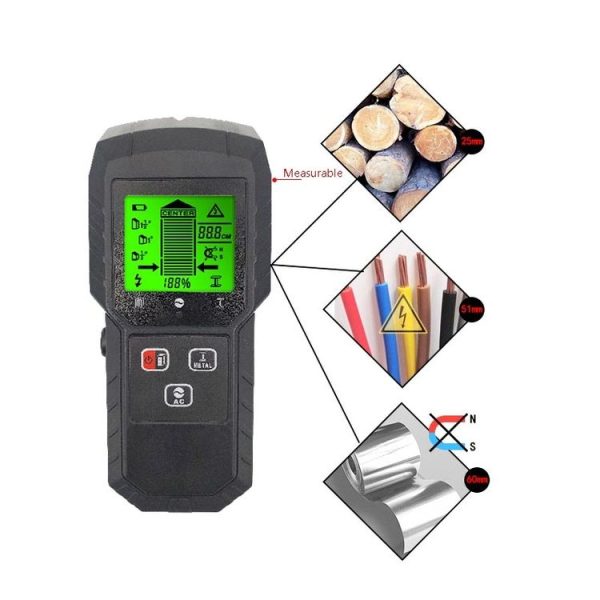 TH310 Wall Detector Magnetic Metal Detector Handheld Wooden Stud Wire Detector (Black) - Image 7