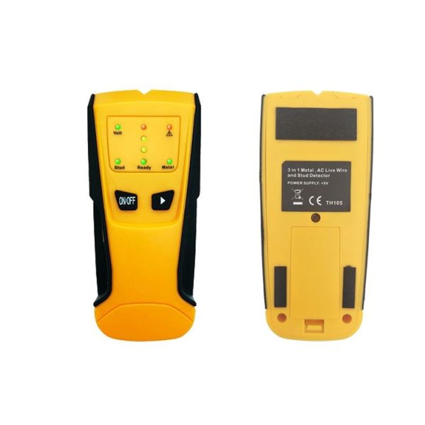 TH105 3 in 1 Handheld Wall Detector Wood Stud Wire Detection Metal Detector Stud Finder (Yellow) - Image 3