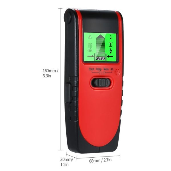 TH240 3 in 1 Underground Metal Detector Wire Wall Stud Center Finder Wood Detector Scanner (Red) - Image 6