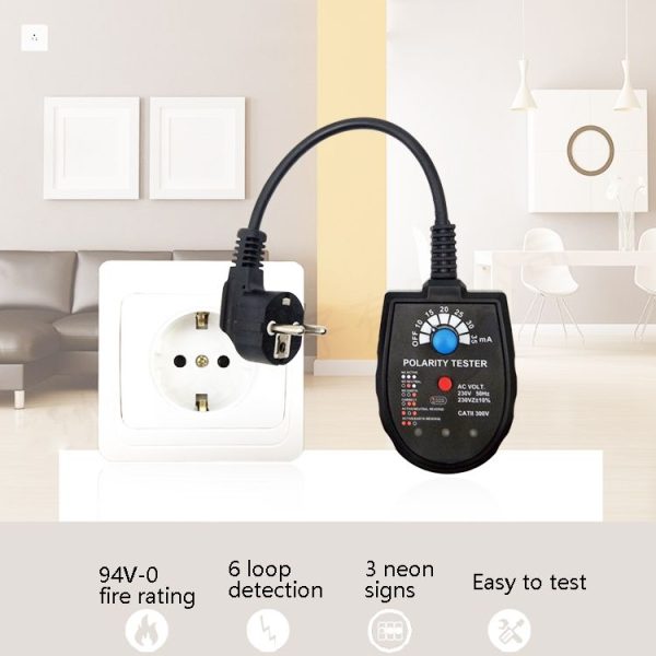 S2001 Socket Phase Detector Multi-Function Three-Phase Loop Socket Circuit Leakage Detector, EU Plug - Image 6