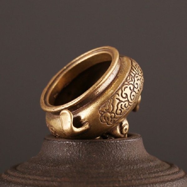 Antique Brass Bronze Tripod Censer Furnace Home Decoration (Brass) - Image 3